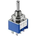 Wentronic Goobay Kippschalter Miniatur, Blau - EIN-AUS-EIN, mit Lötösen (10023)