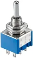 Goobay 10023 Kippschalter Miniatur, Blau - EIN-AUS-EIN, mit Lötösen