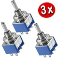 3 x Kippschalter Wechselschalter Umschalter Miniatur EIN AUS EIN 6 Pins Lötösen