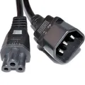 IEC Stecker C14 Zum Kleeblattstecker Stecker C5 Konverter Adapter Strom Kabel 1 m [1 Meter/1m]