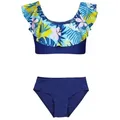 Aquarti Bustier-Bikini Aquarti Mädchen Bikini Set Bustier Bikinislip Zweiteiliger Badeanzug blau|gelb|grün 122