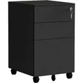 Relaxdays Rollcontainer Stahl Schwarz Abschließbar 60 cm x 39 cm x 52 cm 15,6 kg