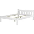 Erst-Holz Doppelbett Massivholzbett Weiß 180 x 200 cm Kiefer Modell 38 ohne Zubehör