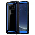 Cadorabo Hülle kompatibel mit Samsung Galaxy S8 Schutzhülle TPU Silikon Case Outdoor Hybrid Design Anti Rutsch Slim Kratzfest Weiche Gummi mit Rundumschutz Case Hülle für Galaxy S8 in Schwarz