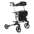 Days Deluxe Lightweight Folding Four Wheel Rollator, Rollator, Easy Storage and Travel, Carry Bag, Mobility Aids, Adjustable Seat Height 610mm / 24"