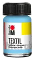 Marabu 17160039090 - Textil Stoffmalfarbe für helle Stoffe, Hellblau 15 ml, Druckfarbe auf Wasserbasis, waschbeständig bis 60°C, Fixierung durch Bügeln o. Backofen