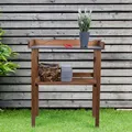 Garten Arbeitstisch Pflanztisch Ablagefach Holz Kiefer Metallplatte Höhe 86cm