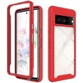 betterfon Handyhülle Kompatibel mit Google Pixel 7 Hülle | Schutzhülle für Pixel 7 Stoßfest Outdoor Cover 2 Teilig TPU Bumper Case mit Kanteschutz | Rot