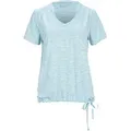 T-Shirt KILLTEC "WMN TSHRT F", Damen, Gr. 42, blau, Obermaterial: 94% Polyester, 6% Elasthan, Rundhals, Shirts T-Shirt, Gestreiftes, schnelltrocknendes Funktionsshirt mit verstellbarem Saum