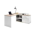 Stella Trading ROMANCE Eckschreibtisch in Sibiu Lärche Optik, San Remo - Moderner Bürotisch Computertisch mit großer Arbeitsfläche und Stauraum - 177 x 76 x 130 cm (B/H/T)