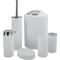 MSV Badaccessoires-Set Hannah 142695, 6-teilig, aus Kunststoff, weiß