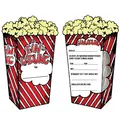 6 Einladungskarten * POPCORN-KINO * für Kindergeburtstag und Party | Kinder Geburtstag Kinderparty Kinogeburtstag Einladung Einladungen Mottoparty Cinema Kino Popcorn