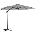Svita Ampelschirm Sonnenschirm Alu Dreh Schwenk Schirm Garten Terrasse Hellgrau