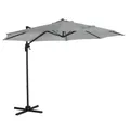 SVITA Ampelschirm 3m Sonnenschirm Alu Schirm Garten Terrasse Balkon Hellgrau