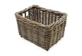 Spetebo Aufbewahrungskorb Rattan Aufbewahrungkorb rechteckig shabby grau (Anzahl, 1 St., Stück), mit 2 Griffen