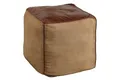 Sitzhocker Leder Leinen Braun B: 45 cm Würfel Polsterhocker Hocker Schlafzimmer