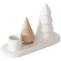Boltze Home Kerzenhalter, Weiß, Keramik, 5x9x13 cm, Dekoration, Kerzen & Zubehör, Kerzenhalter