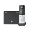 BasicLine IP + Comfort 500HX – Basisstation für Internet-Telefonie, kombiniert mit einem HX-Mobilteil, HD-Sprachqualität, Made in Germany, Silber-schwarz [Kompatibel in DE, IT, FR, NL, BE, ES, Che]