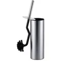 Relaxdays WC Bürste mit Randreiniger Schwarz,Silber