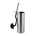 Relaxdays WC-Bürste, Toilettenbürste mit Randreiniger, Spritzschutz, hygienisch, Klobürste mit Halter, Edelstahl, Silber