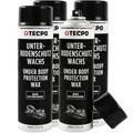 TECPO Wachs Unterbodenschutz Spray, 4X 500ml Unterbodenschutzwachs Karosserieschutz Wachsunterbodenschutz Steinschlagschutz Wax Schutzwachs Rostschutz Wachskorrosionsschutz
