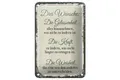 Femer GmbH Metallschild Spruch 3 Wünsche Gelassenheit Kraft 12x18cm Schild, (1 St), gewölbte Oberfläche, abgerundete Ecken, umgeschlagene Kanten