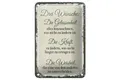 Blechschild Spruch 3 Wünsche Gelassenheit Kraft 12x18 cm Schild