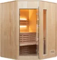 ZEN Dampfsauna Eckig - 3/4 Personen - Frankreich Sauna - 150 x 150 x 200 cm - Fichtenholz - Komplettpaket 4.5kW
