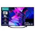Hisense 65U7KQ 164 cm (65 Zoll) Fernseher 4K Mini LED ULED HDR Smart TV, Quantum Dot, 120Hz, HDMI 2.1, Game Mode Pro, Dolby Vision IQ & Atmos, Bluetooth, Alexa Built-in, Anthrazit [2023], Schwarz