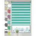 Doppelrollo Klemmfix ohne Bohren Rollos für Fenster und Tür Seitenzugrollo, Sonello, blickdicht, ohne Bohren, freihängend, Klemmfix, 100cm x 100cm Türkis Duo Rollo, Lichtschutz, Jalousie mit Klemmträger blau 100 cm x 100 cm