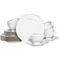 CreaTable 24318 Serie Maria Theresia Gold Kaffeeservice 18-teilig Geschirrset