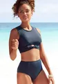 Venice Beach Crop-Bikini-Top Planet, mit Zierknoten, marine