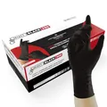 UNIGLOVES - Robuster SELECT® BLACK 300 Latexhandschuh | Puderfrei & lebensmittelecht | Schwarze Einweghandschuhe zum Kochen, Tätowieren uvm. | extra lang | 100 Stück | Einmalhandschuh S