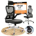 CLOUVOU SmartSeat Bürostuhl Ergonomisch Schreibtischstuhl Höhenverstellbar, 3D Flip-Up Armlehne, 3D Kopfstütze, bis 150kg Belastung [Nr.1 unter 200]