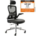 CLOUVOU Bürostuhl SmartSeat, schwarz, Stoff / Netz, mit Kopfstütze, bis 150 kg