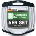 Loco Bird Frühstücksbrettchen Spülmaschinenfest - Brettchen 25x16cm - Schneidebrett Kunststoff BPA freie - Hygienisches Brotzeitbrett für die Küche - vielseitiges Cutting Board in weiß