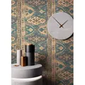 Newroom Vliestapete, Petrol Tapete Vintage Teppich - Teppichmuster Teppichoptik Braun Orientalisch Modern für Wohnzimmer Schlafzimmer Küche blau