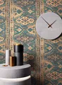 NEWROOM Tapete Petrol Vliestapete Teppich - Teppichmuster Vintage Braun Teppichoptik Orientalisch Persisch Arabisch inkl. Tapezier-Ratgeber