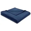 Biederlack Kuscheldecke Cotton Sense 150 x 200 cm Baumwolle Blau Dunkelblau