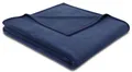 Biederlack Kuscheldecke 150x200 cm 100% Baumwolle Wohndecke Uni Mitternacht