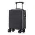 YONSLY Trolley Reisekoffer Travel Suitcase, Rollkoffer Handgepäck, Hartschalenreisekoffer mit 4 Rollen 360°, Zahlenschloss, Weicher Gummigriff (S, Schwarz)