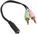 adaptare 14021 Adapter-Kabel Mobiltelefon/Smartphone-Headset 4-polig TRRS-Klinke an PC-/Notebook-Anschluss 2 Separate Stecker