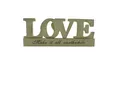 degawo Hinweisschild Romantischer Schriftzug "LOVE" aus hochwertigem Holz in Shabby weiß