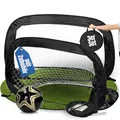 elasto PROMOTION FOR LIFE Fußball 3er Set - PopUp Fussballtor 'Kicko' und Fussball Größe 5-2 in 1 Fussballtor mit Ball für Training, Garten und Freizeit - komplettes Fußballset für Kinder