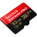 32 GB SanDisk Extreme PRO R100/W90 microSDHC Class 10 UHS-I A1 Retail inkl. Adapter