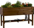 Dobar Hochbeet "mit Ablage inkl. Pflanzfolie", braun, B/H/T: 40cm x 70,5cm x 117cm