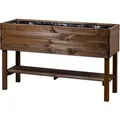Dobar Hochbeet mit Ablage und Pflanzfolie 117 cm x 40 cm Dunkelbraun FSC®