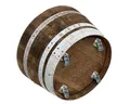 Temesso Weinfass halbiert aus Eichenholz rustikal - als Miniteich D70 cm (Naturbelassen - mit Rollen)