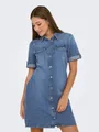 ONLY Jeanskleid ONLLISA – Denimkleid mit Knopfleiste und Brusttaschen Baumwollmischung