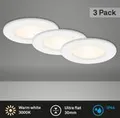 LED Einbauleuchten Ultraflach 3er Set 6 W IP44 Weiß Ø11,5cm Kunststoff Briloner
